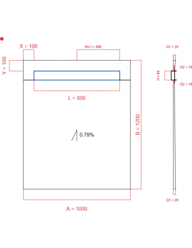 Showerlay Wiper 1 way 1000 x 1200 mm...