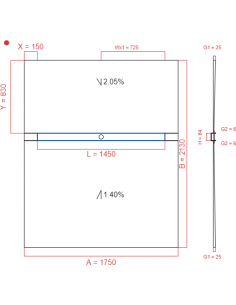 Showerlay Wiper 2 way 1750...