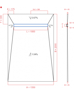 Showerlay Wiper 4 way 1350...