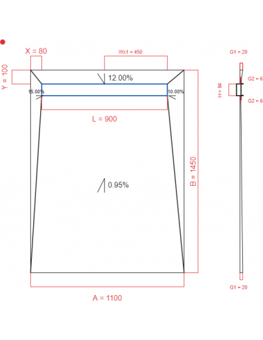 Showerlay Wiper 4 way 1100 x 1450 mm...