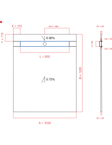 Showerlay Wiper 2 way 1030 x 1265 mm...