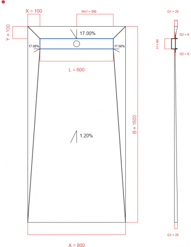 Showerlay Wiper 4 way 800 x 1600 mm...