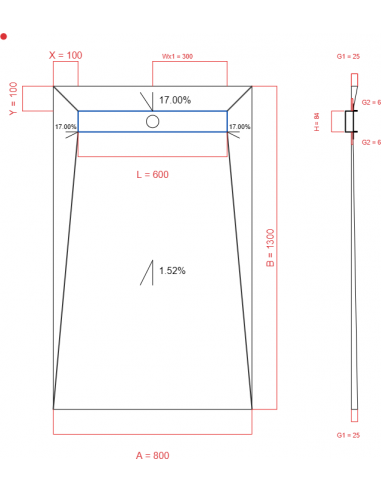 Showerlay Wiper 4 way 800 x 1300 mm...