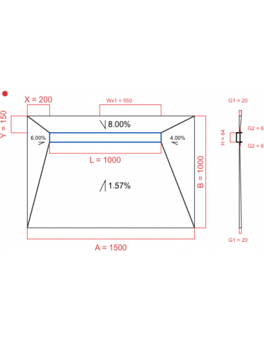 Showerlay Wiper 4 way 1500 x 1000 mm...