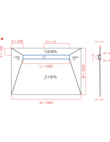 Showerlay Wiper 4 way 1500 x 1000 mm...