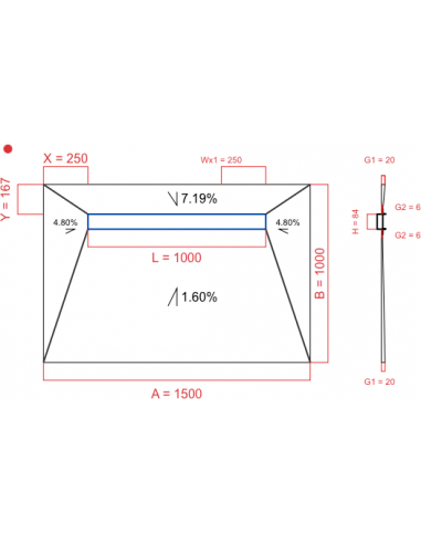 Showerlay Wiper 4 way 1500 x 1000 mm...