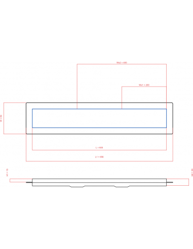 Linear drain Wiper 600 mm Premium...