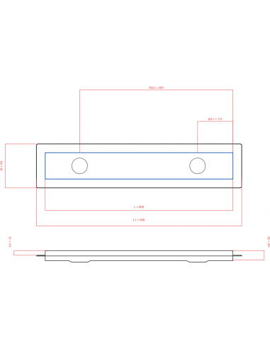 Linear drain Wiper 600 mm Premium...