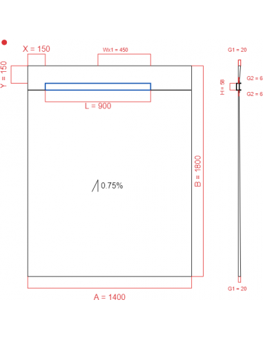 Laybase Wiper 1 way 1400 x 1800 mm...