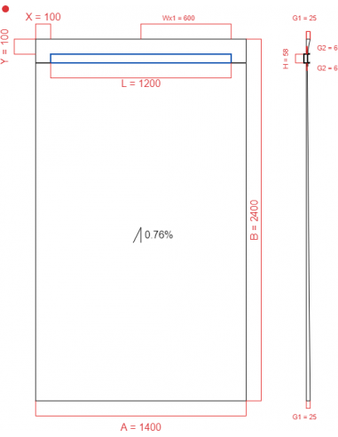 Laybase Wiper 1 way 1400 x 2400 mm...