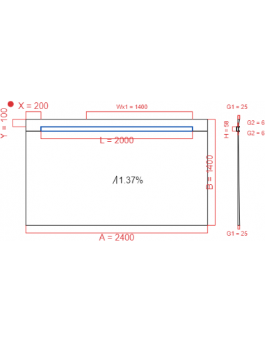 Laybase Wiper 1 way 2400 x 1400 mm...