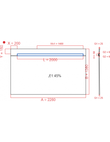 Laybase Wiper 1 way 2280 x 1380 mm...