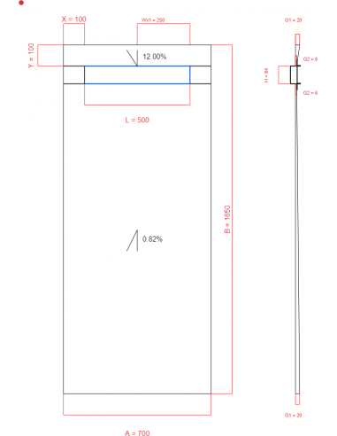 Showerlay Wiper 2 way 700 x 1650 mm...