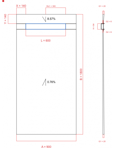 Showerlay Wiper 2 way 900 x 1800 mm...