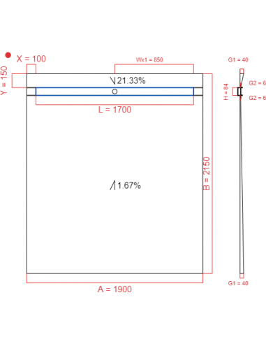 Showerlay Wiper 2 way 1900 x 2150 mm...