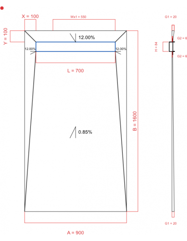 Showerlay Wiper 4 way 900 x 1600 mm...