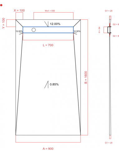 Showerlay Wiper 4 way 900 x 1600 mm...