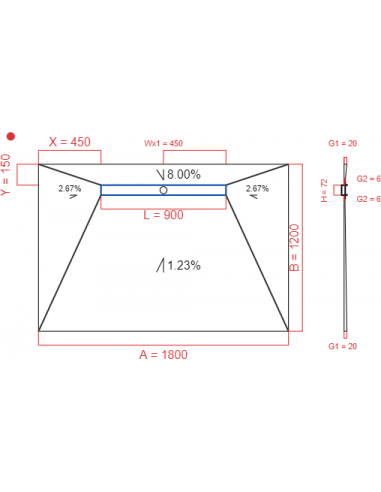 Showerlay Wiper 4 way 1800 x 1200 mm...