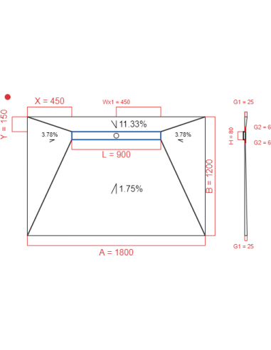 Showerlay Wiper 4 way 1800 x 1200 mm...