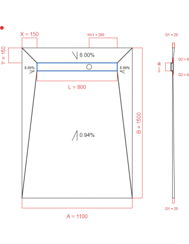 Showerlay Wiper 4 way 1100 x 1500 mm...