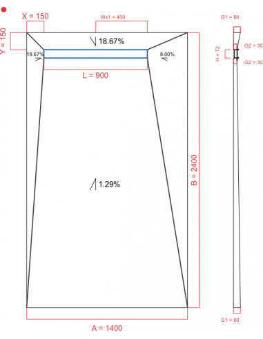 Showerlay Wiper 4 way 1400 x 2400 mm...