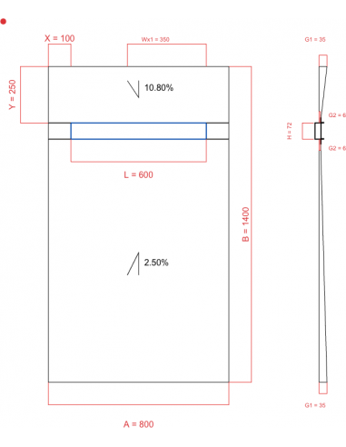 Showerlay Wiper 2 way 800 x 1400 mm...