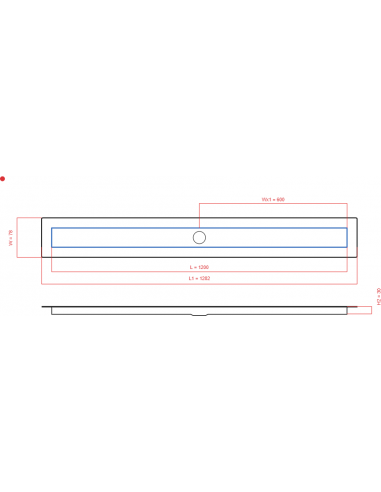 Linear drain Wiper 1200 mm Vf Sirocco...