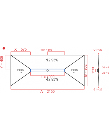 Showerlay Wiper 4 way 2150 x 902 mm...