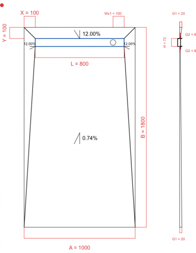 Showerlay Wiper 4 way 1000 x 1800 mm...