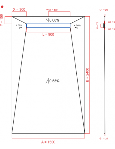 Showerlay Wiper 4 way 1500 x 2400 mm...