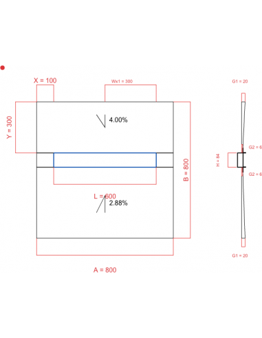 Showerlay Wiper 2 way 800 x 800 mm...