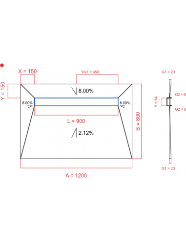Showerlay Wiper 4 way 1200 x 800 mm...