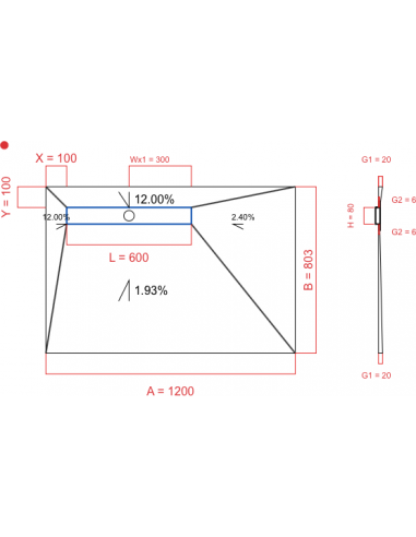 Showerlay Wiper 4 way 1200 x 803 mm...