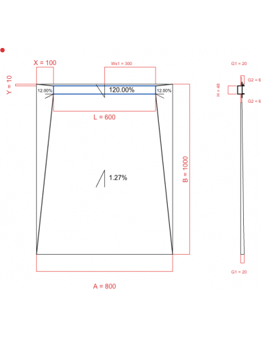 Showerlay Wiper 4 way 800 x 1000 mm...