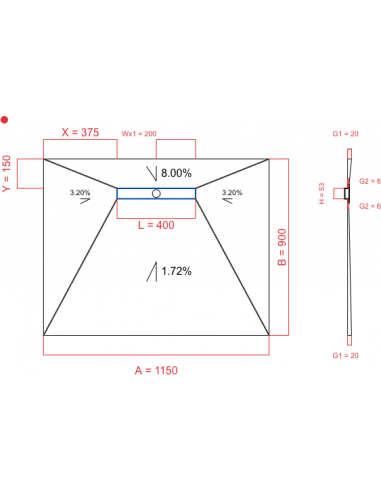 Showerlay Wiper 4 way 1150 x 900 mm...