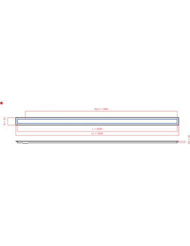 Linear drain Wiper 2000 mm Invisible...