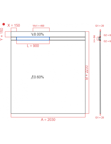 Showerlay Wiper 2 way 2030 x 2230 mm...