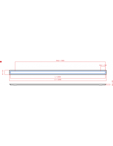 Linear drain Wiper 2000 mm Invisible...