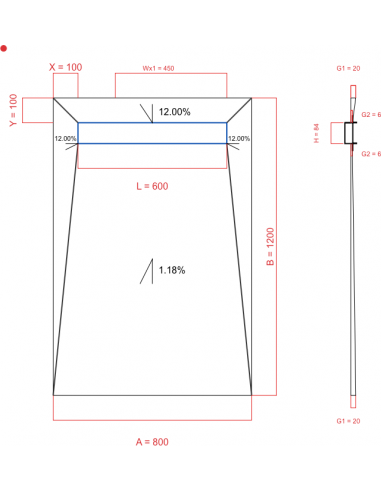 Showerlay Wiper 4 way 800 x 1200 mm...