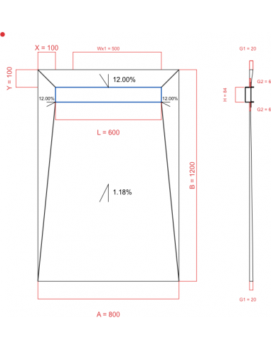 Showerlay Wiper 4 way 800 x 1200 mm...