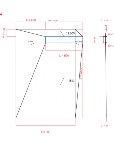 Showerlay Wiper 4 way 800 x 1200 mm...