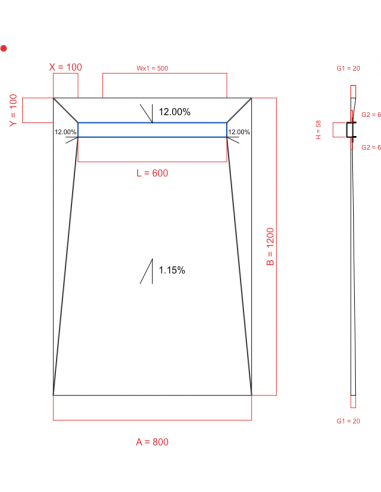 Showerlay Wiper 4 way 800 x 1200 mm...