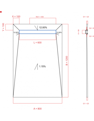 Showerlay Wiper 4 way 800 x 1200 mm...