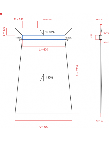 Showerlay Wiper 4 way 800 x 1200 mm...