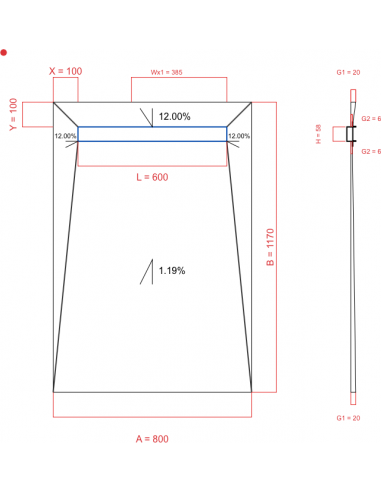 Showerlay Wiper 4 way 800 x 1170 mm...