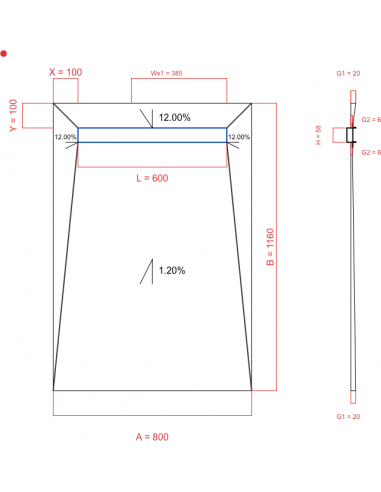 Showerlay Wiper 4 way 800 x 1160 mm...