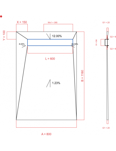 Showerlay Wiper 4 way 800 x 1160 mm...