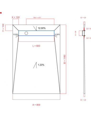 Showerlay Wiper 4 way 800 x 1160 mm...