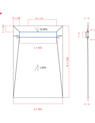 Showerlay Wiper 4 way 800 x 1160 mm...
