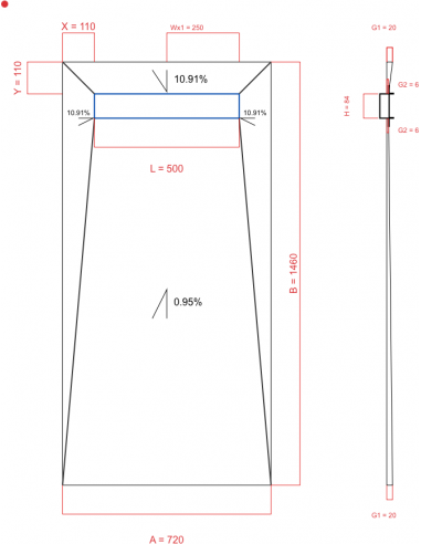 Showerlay Wiper 4 way 720 x 1460 mm...